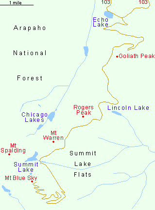 Map of Mount Evans