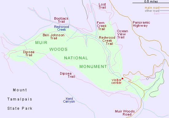 Map of Muir Woods National Monument
