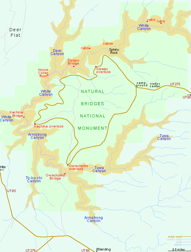 Map of Natural Bridges National Monument