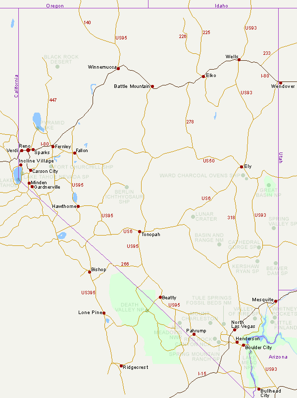 Map of Hotels in Nevada