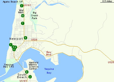 Map of Hotels in Newport