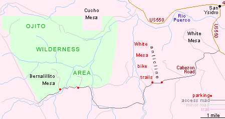 Map of Ojito Wilderness Area