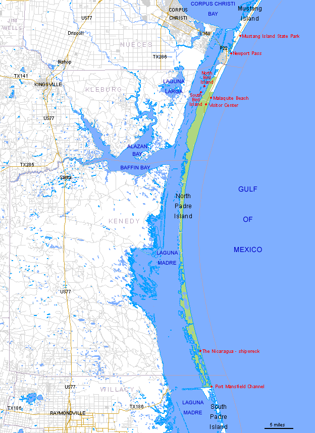 South Padre Island Map | Map Of The World