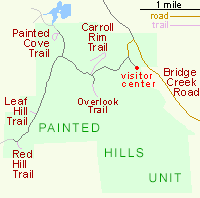 Map of the Painted Hills Unit, John Day Fossil Beds National Monument