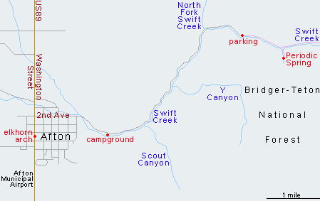Map of Afton, Wyoming