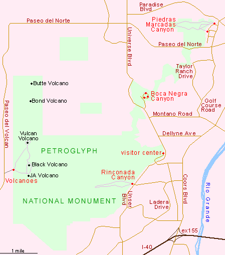 Map of Petroglyph National Monument