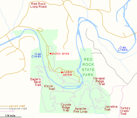 Map of Red Rock State Park, Sedona