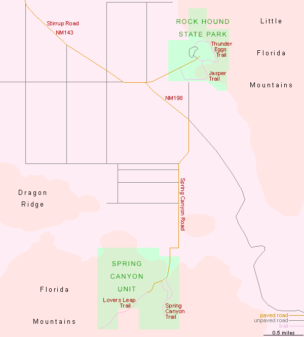 Map of Rock Hound State Park
