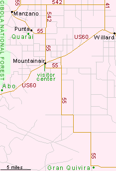 Map of Salinas Pueblo Missions National Monument