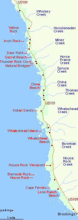 Map of Samuel H Boardman State Scenic Corridor