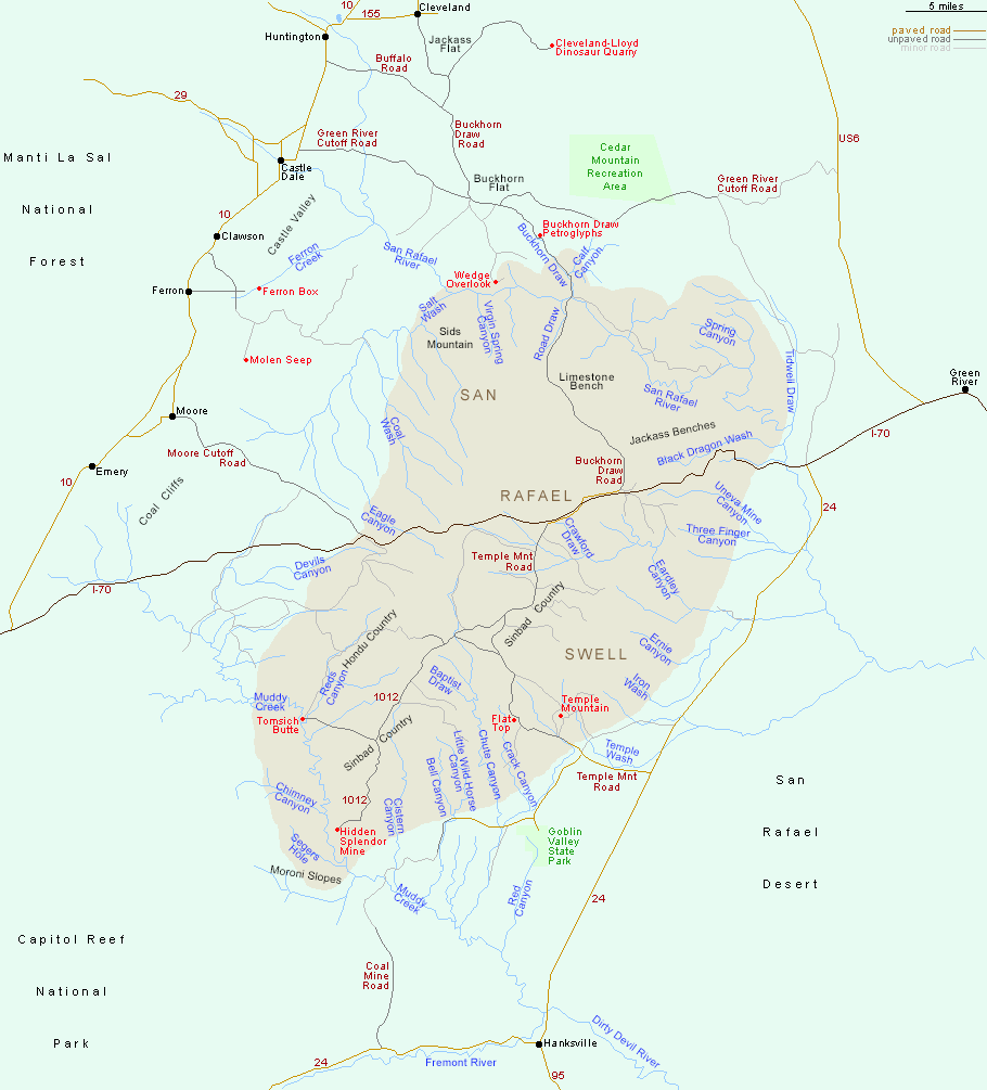 Map of the San Rafael Swell