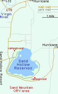 Map of Sand Hollow State Park