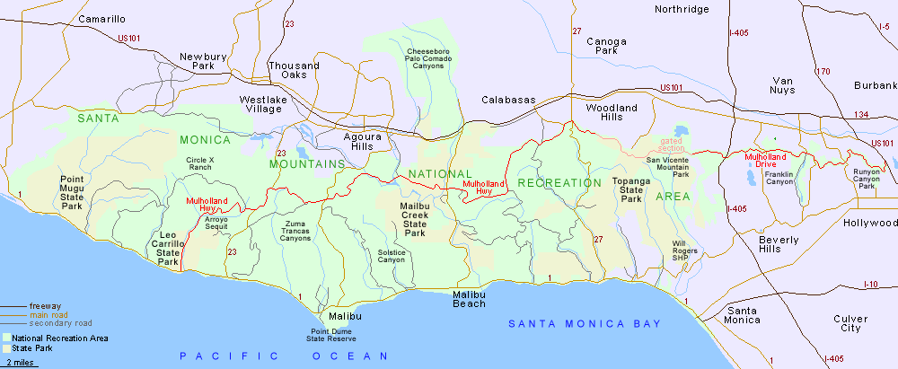 Map of Santa Monica Mountains National Recreation Area