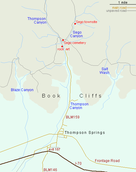 Map of Sego Canyon