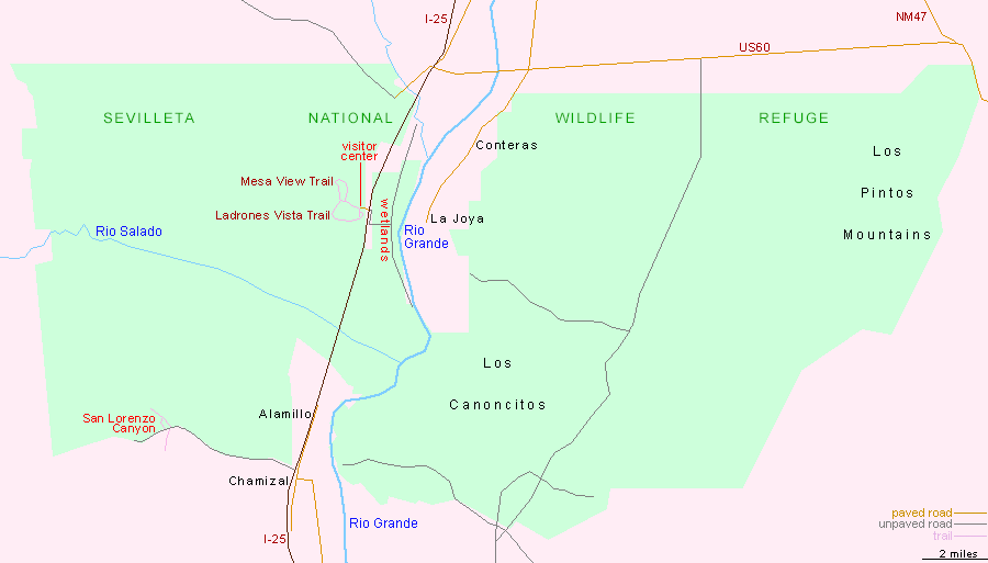 Map of Sevilleta National Wildlife Refuge