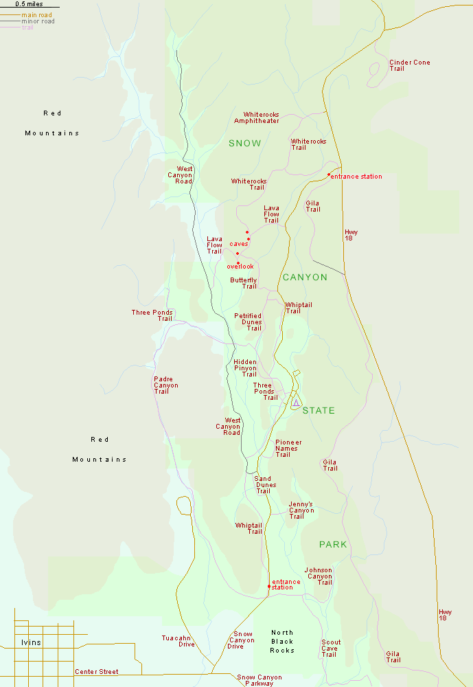 Map of Snow Canyon State Park