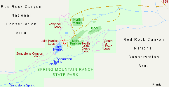Map of Spring Mountain Ranch State Park
