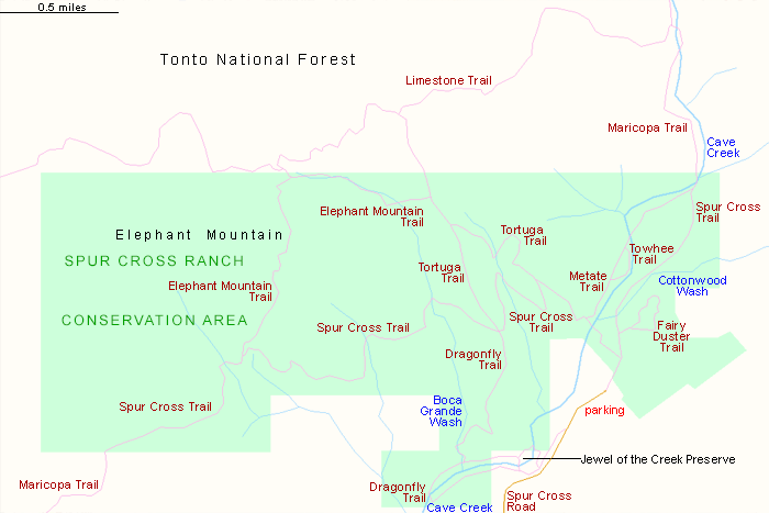 Map of Spur Cross Ranch Conservation Area