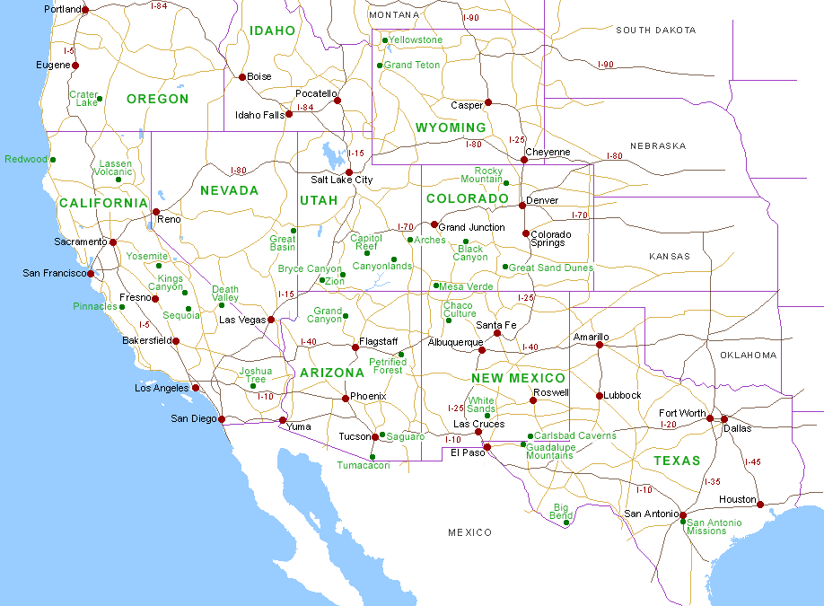 Pictures Of The Southwest Region Map S O U T H W E S T R E G I O N M 