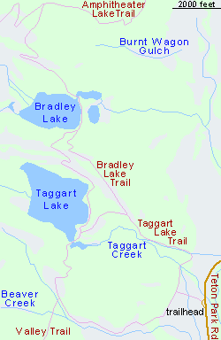 Map of the Taggart and Bradley Lake Trails