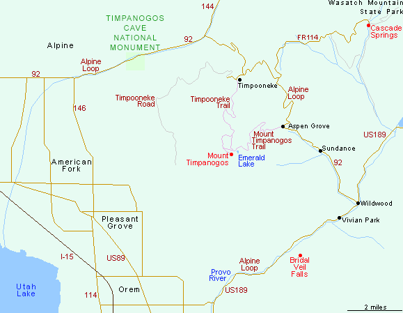Mount Timpanogos region map