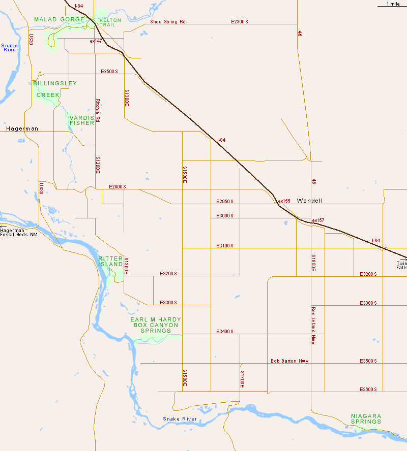 Map of Thousand Springs State Park