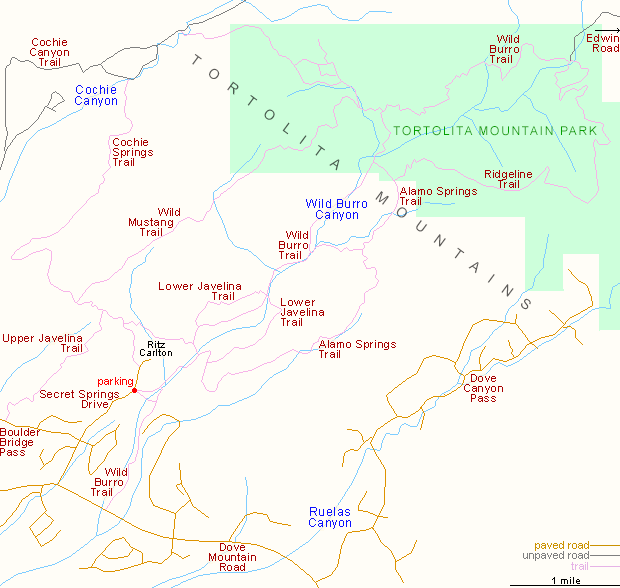 Tortolita Mountains map