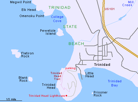 Map of Trinidad State Beach