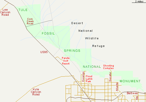 Map of Tule Springs Fossil Beds National Monument