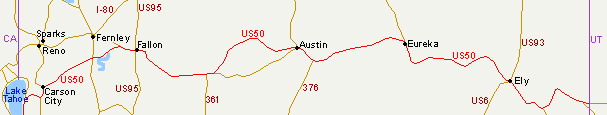Map of US 50