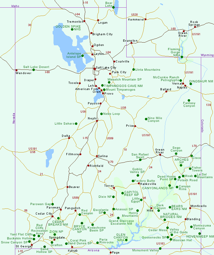 utah national park map Maps Of Utah State Map And Utah National Park Maps utah national park map