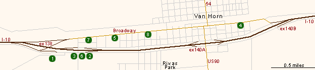 Map of Hotels in Van Horn