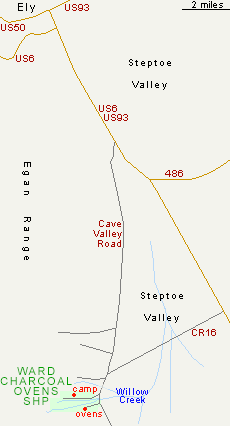 Map of Ward Charcoal Ovens SHP