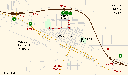 Map of Hotels in Winslow