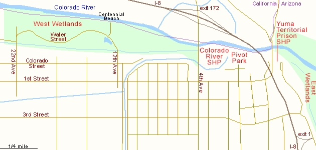 Map of Yuma Crossing National Heritage Area