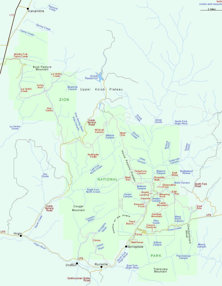 Map of Zion National Park