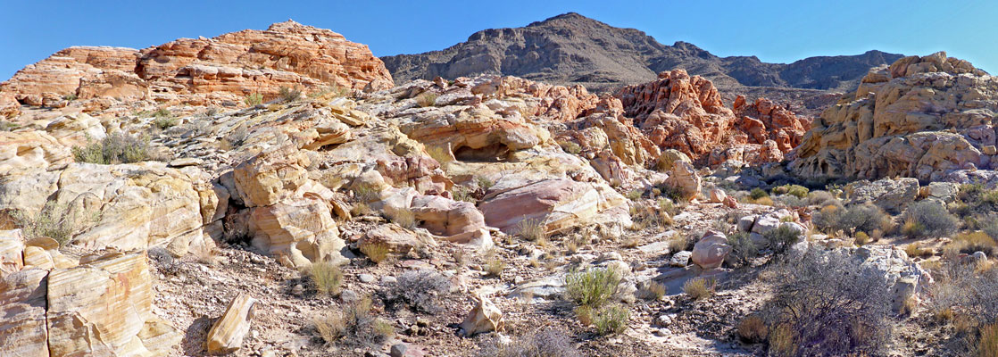 Panorama of the main area of exposed sandstone at Buffington Pockets