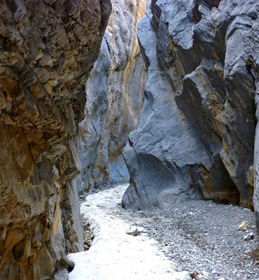 Snow on the floor of Fletcher Canyon