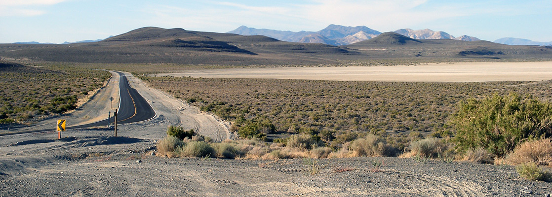 State route 34 approaching the 12 mile playa access point