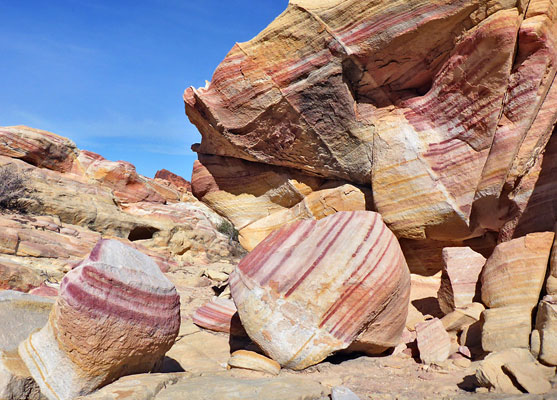 Stripy boulders