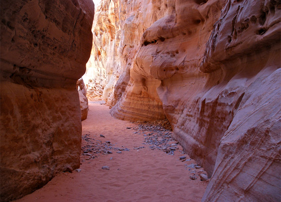 Slot canyon narrows of Kaolin Wash