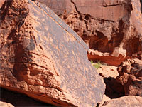 Petroglyphs on a boulder