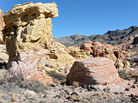 Pink and yellow rocks
