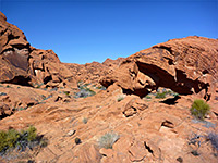 Slickrock around an arch