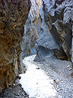 Snowy canyon floor