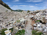 Upper end of the path