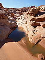 Rocks around a pool