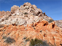 White rock above orange