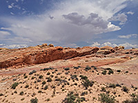 Clouds over a ridge