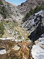 Above a waterfall